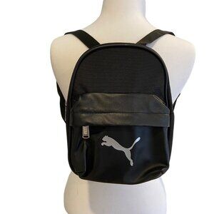 Puma Black Mini Backpack With Adjustable Straps & Logo traveling lightweigh